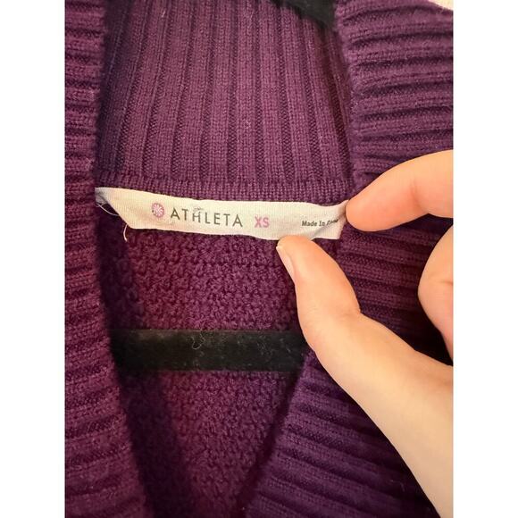 Athleta Innsbrook Sweater dress Extra Fine Merino Wool blend purple XS - Picture 6 of 6